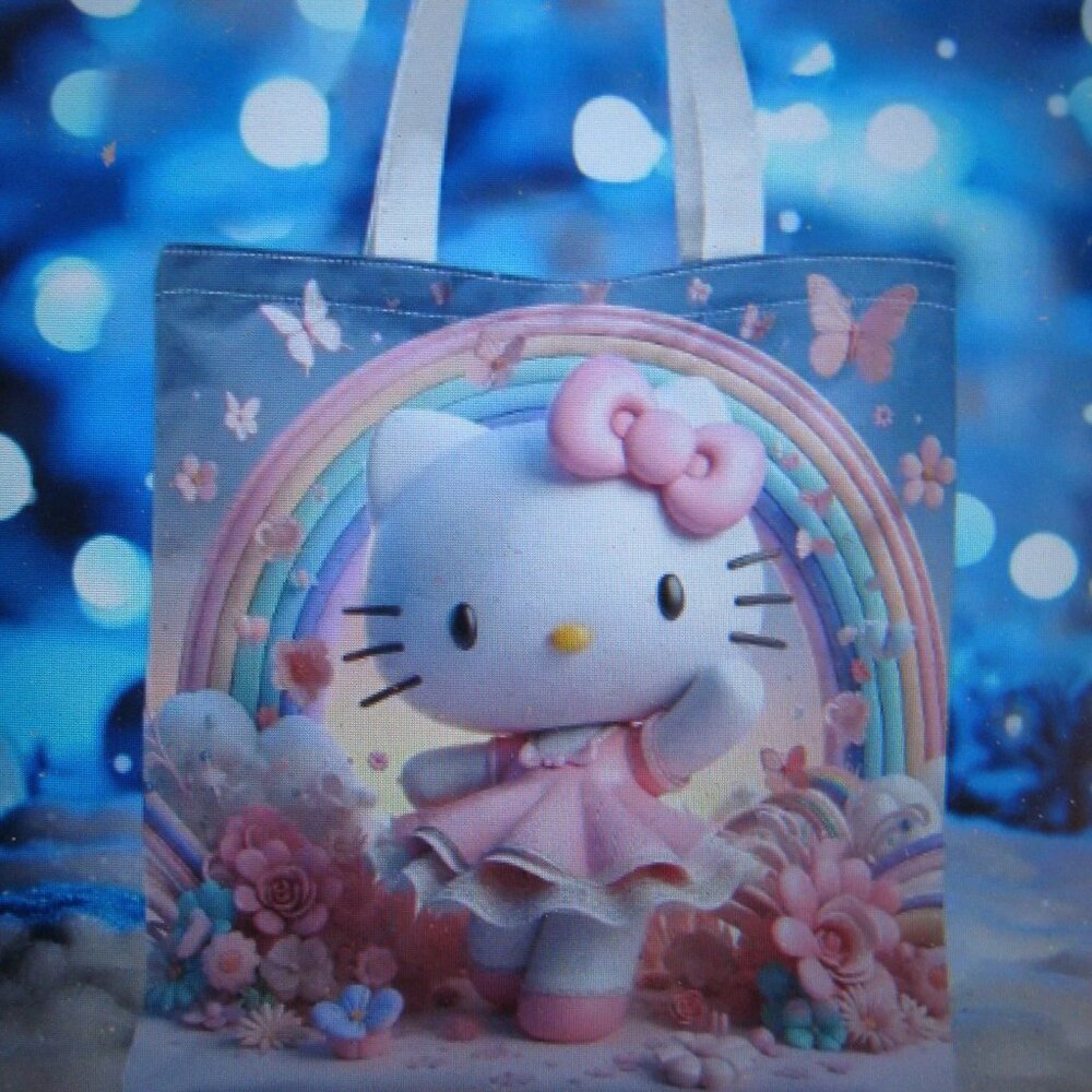 Sanrio Hello Kitty Rainbow And Butterfly Tote Bag